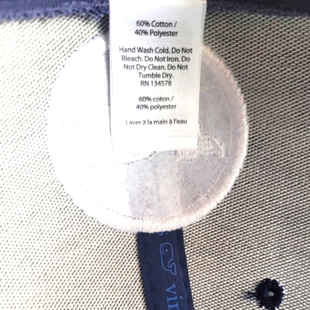 NWOT Vineyard Vines Whale Dot Performance Hat, Navy Blue - Picture 5 of 8
